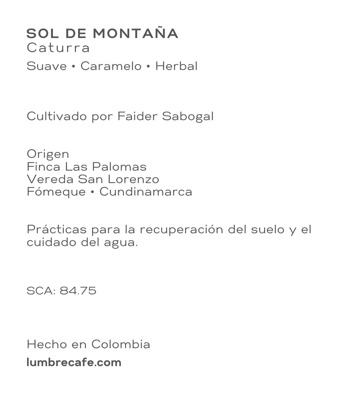 Preventa LUMBRE Café